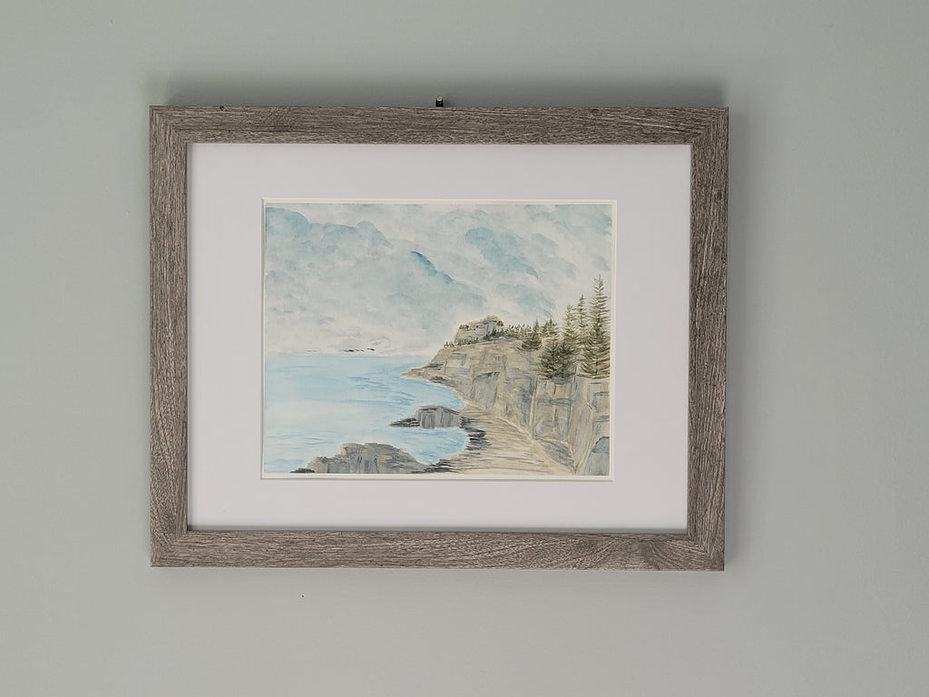 ORIGINAL WATERCOLOR Acadia Coastal | Maine Ocean Landscape Wall Art from the America the Beautiful Collection