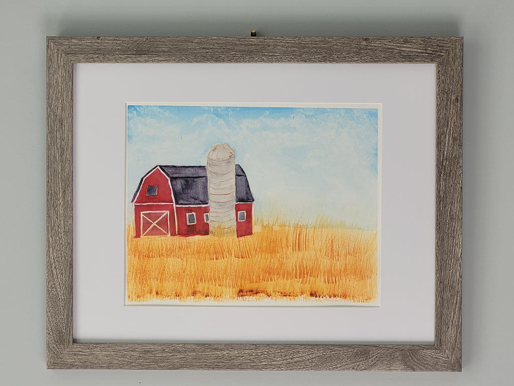 ORIGINAL WATERCOLOR Southern Farmlands Landscape | Agricultural Wall Art from the America the Beautiful Collection