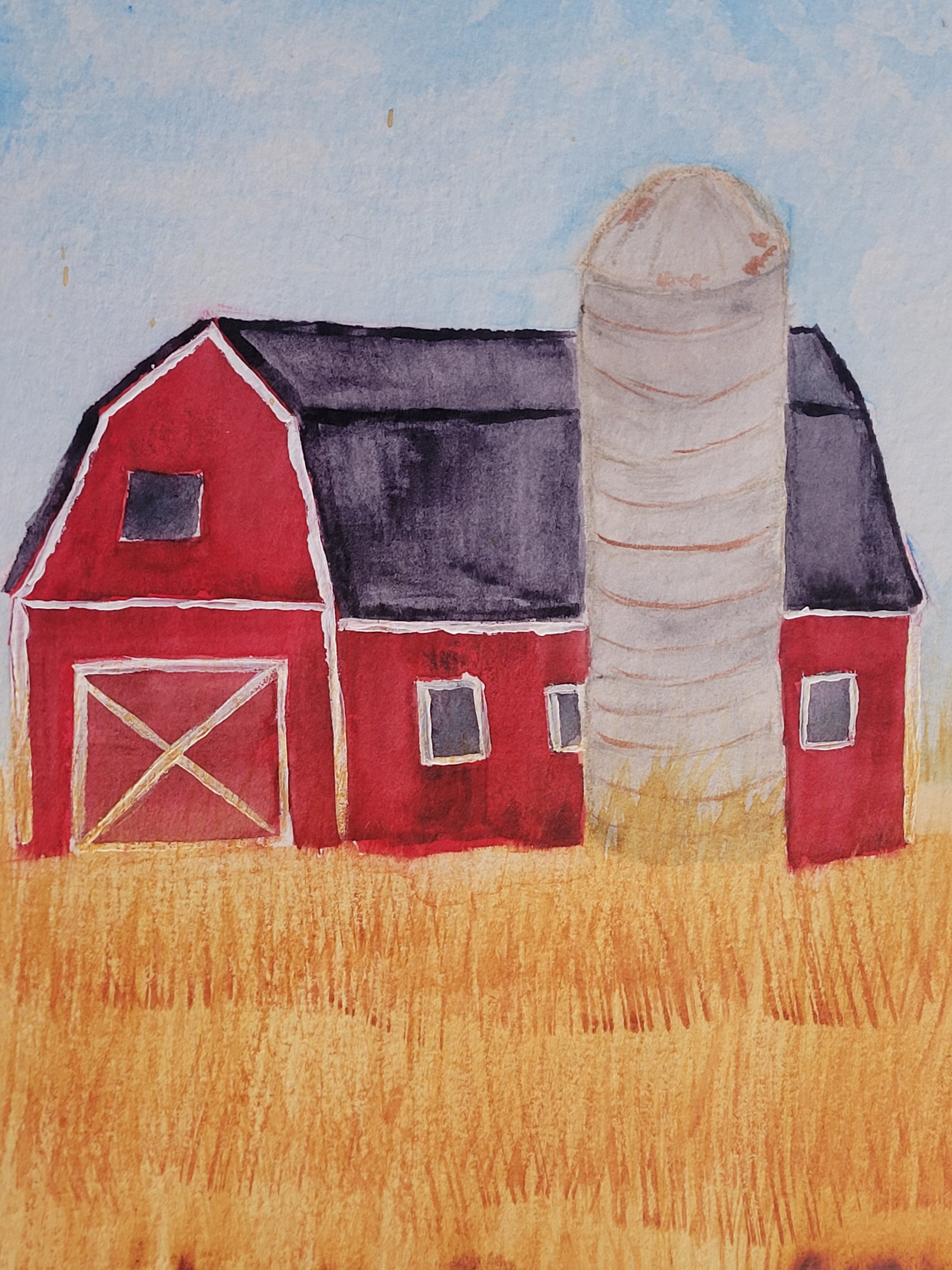 ORIGINAL WATERCOLOR Southern Farmlands Landscape | Agricultural Wall Art from the America the Beautiful Collection