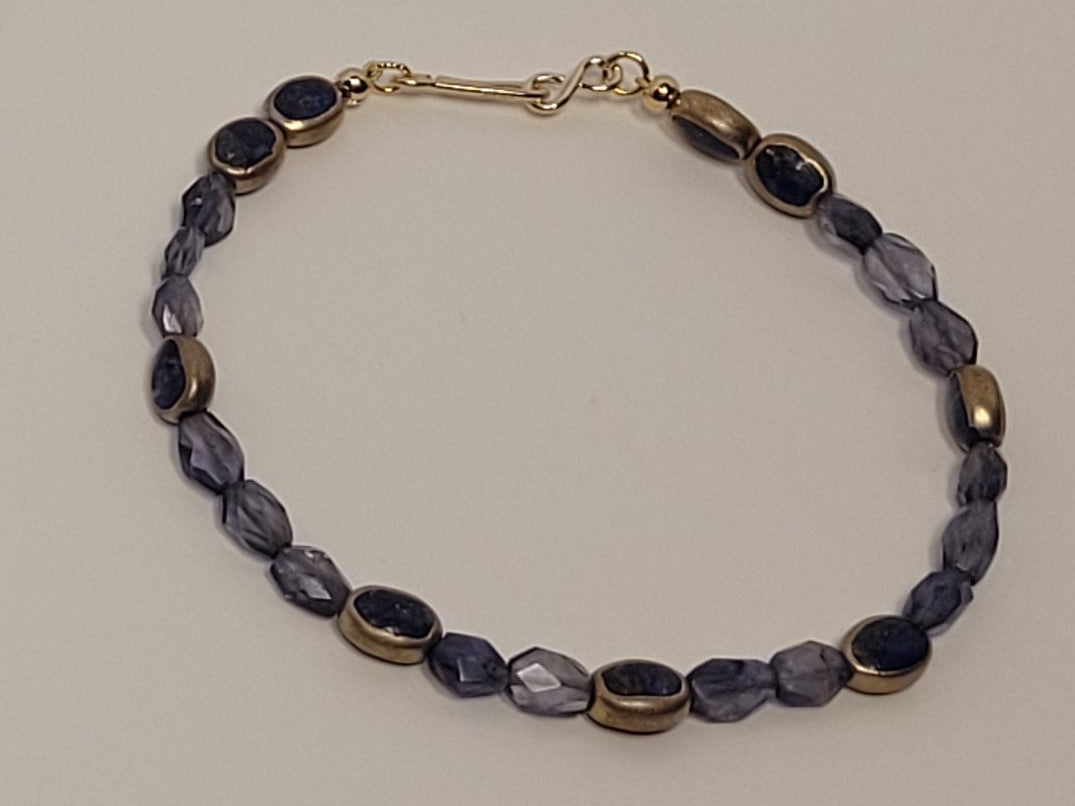 Highway Beautification Bracelet No. 2 – Iolite + Lapis Bracelet