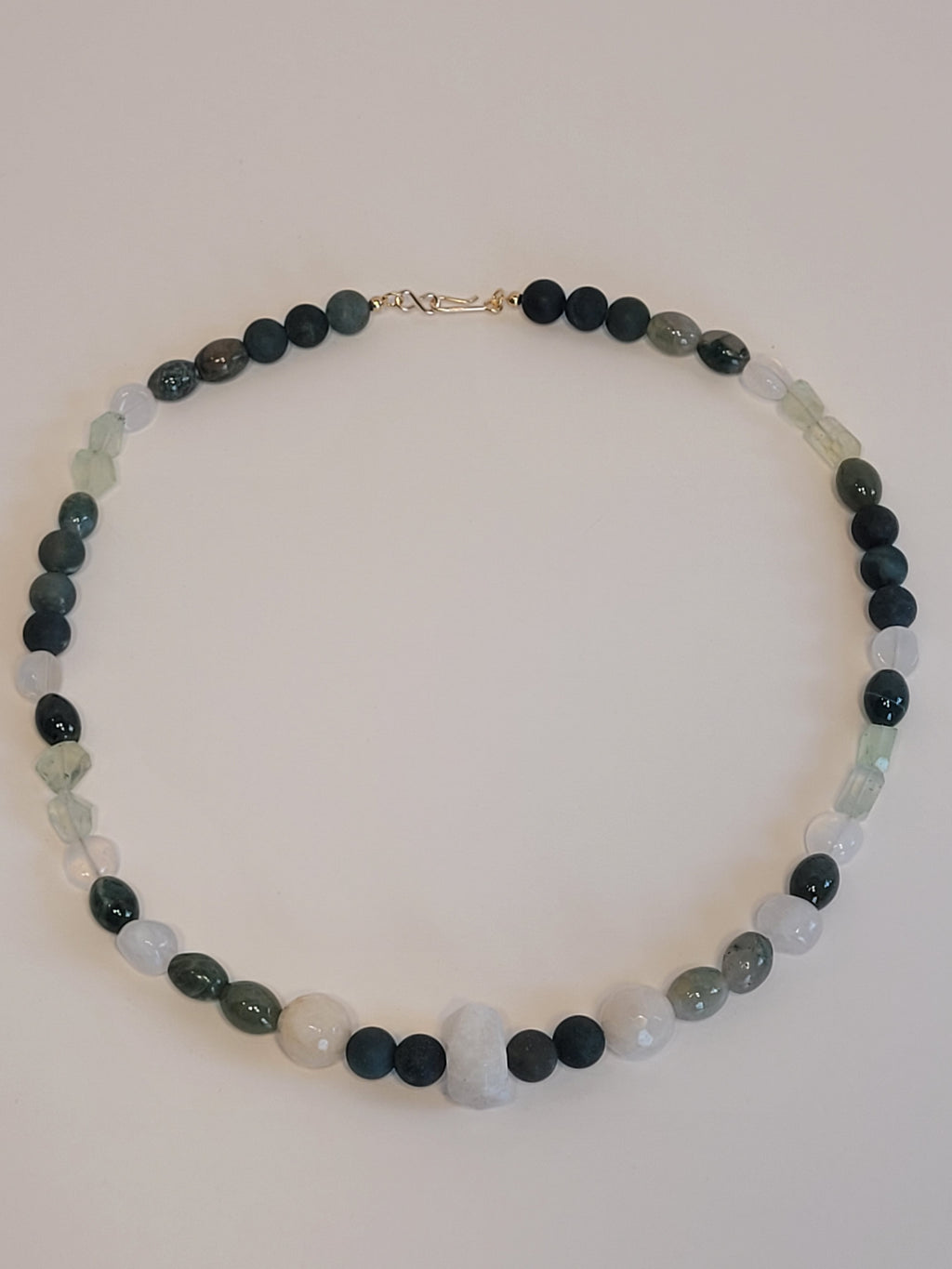 Everglades Necklace – Moss Agate & Moonstone Gemstone Necklace