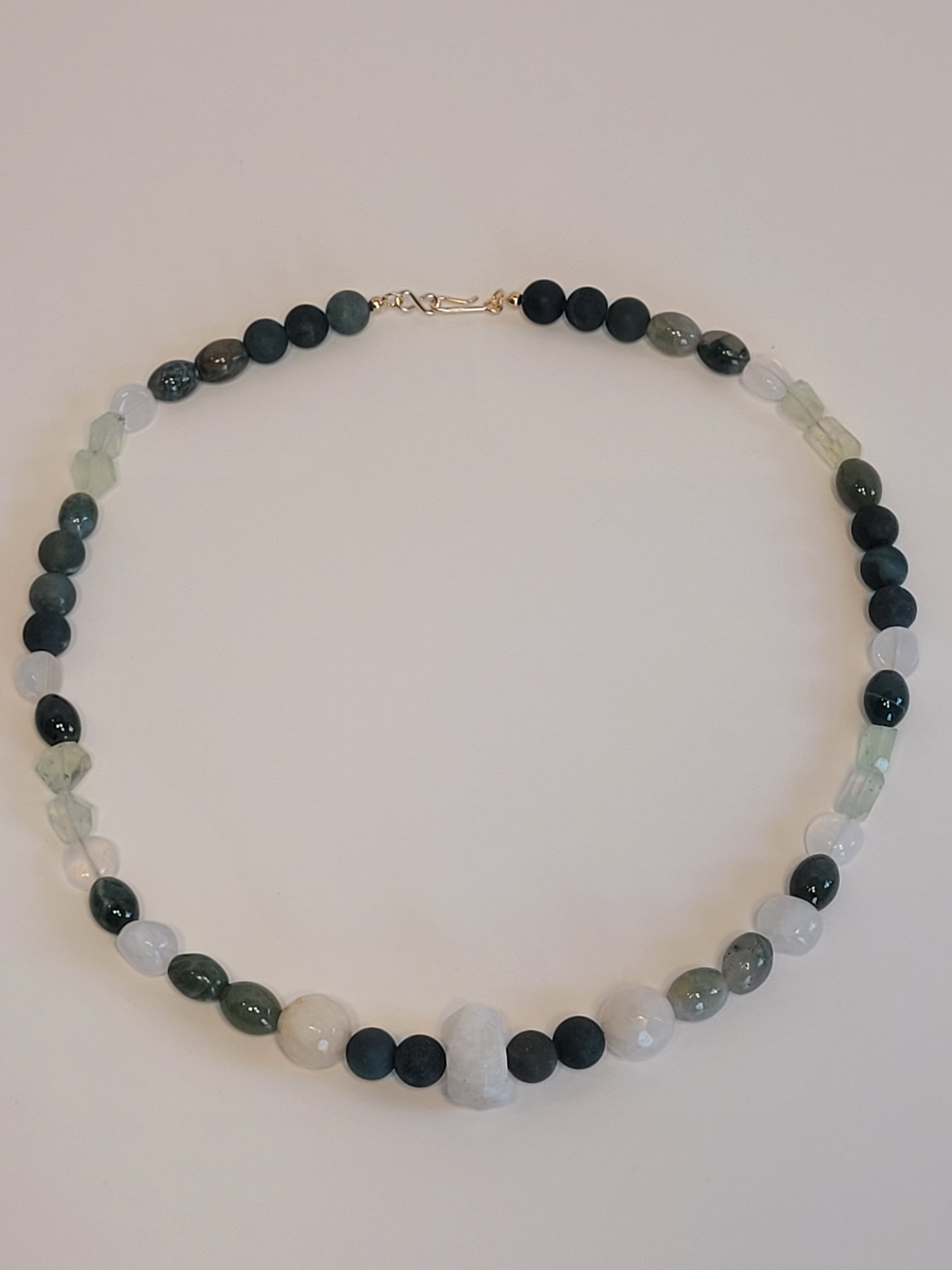 Everglades Necklace – Moss Agate & Moonstone Gemstone Necklace