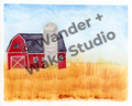ORIGINAL WATERCOLOR Southern Farmlands Landscape | Agricultural Wall Art from the America the Beautiful Collection