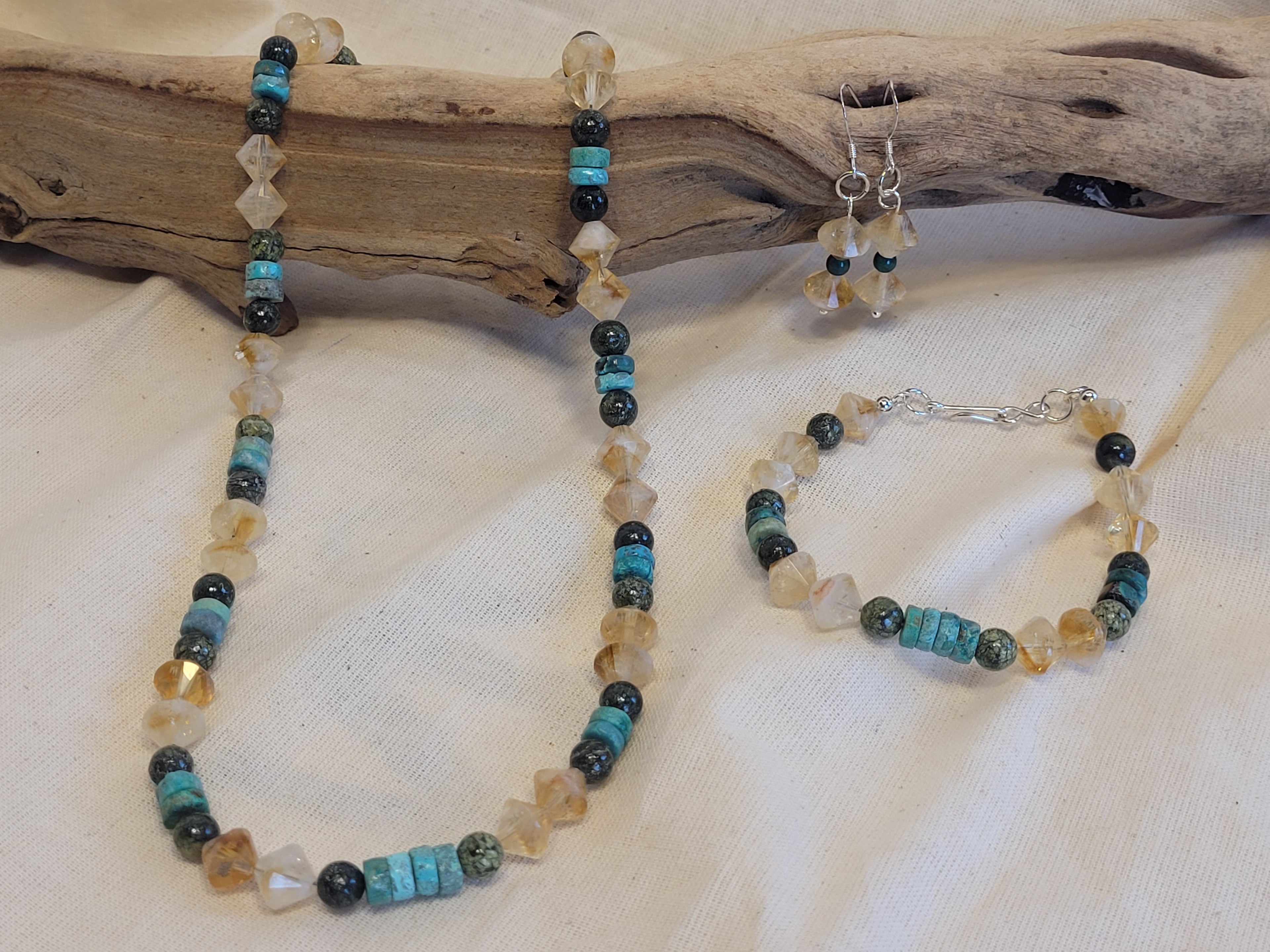 Lassen Study Collection – Gemstone Necklace, Bracelet & Earrings + Print