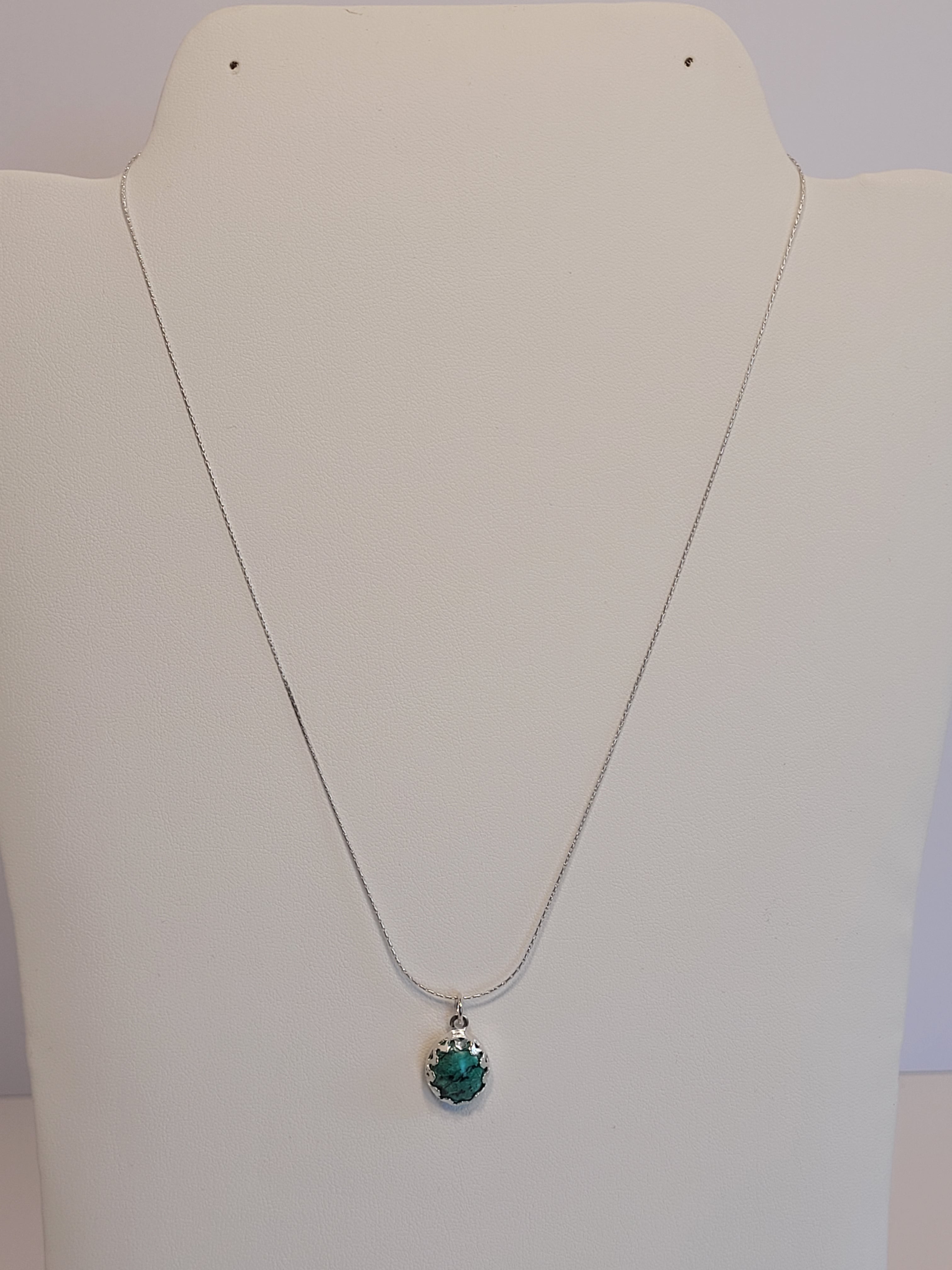 Lassen Chrysocolla Pendant – Sterling Silver Gemstone Necklace