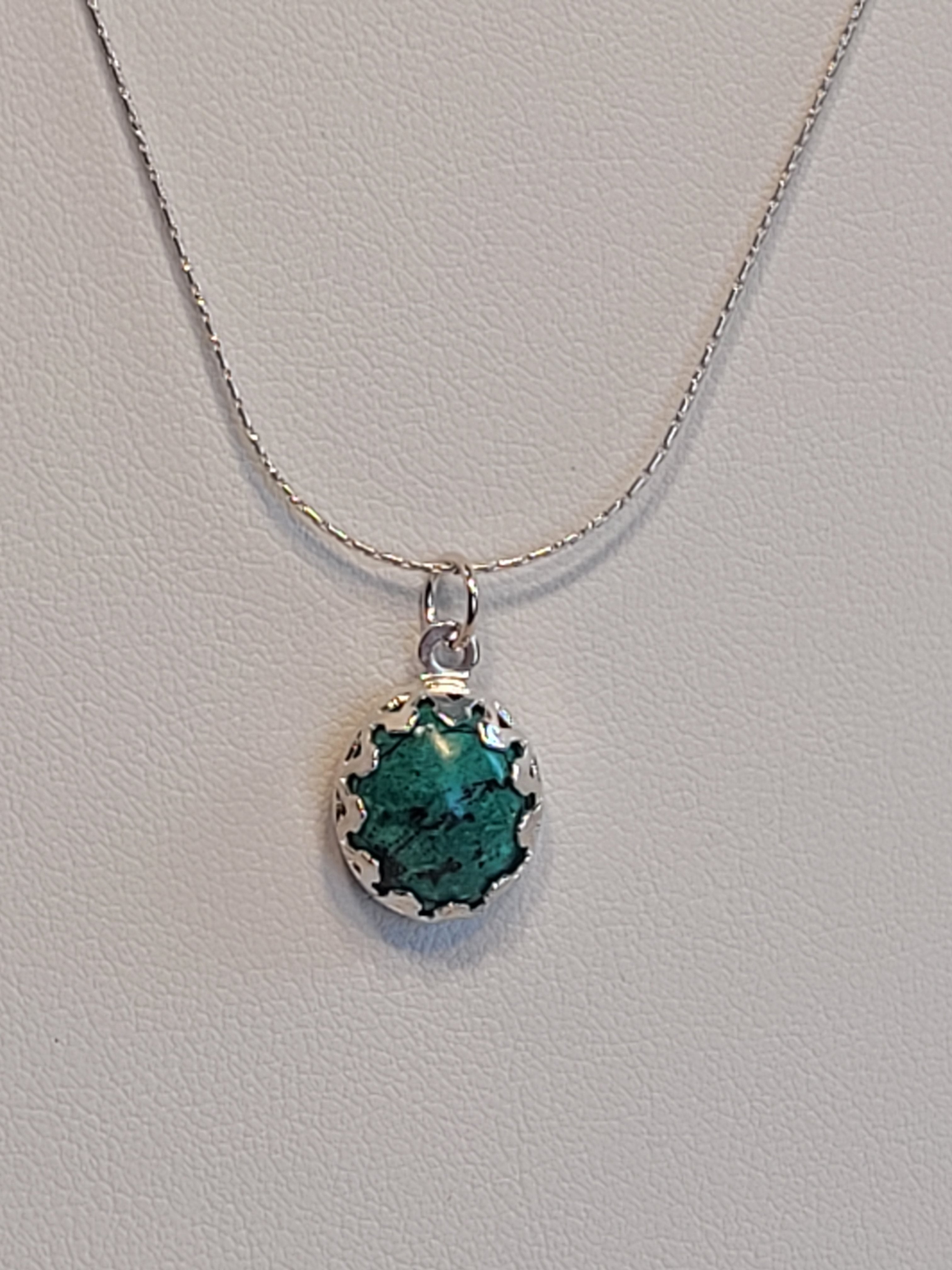 Lassen Chrysocolla Pendant – Sterling Silver Gemstone Necklace