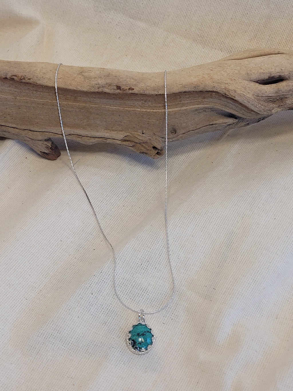 Lassen Chrysocolla Pendant – Sterling Silver Gemstone Necklace