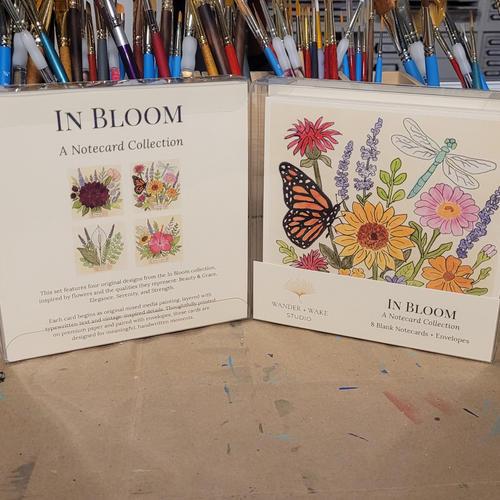 In Bloom Floral Notecard Set – Botanical Stationery for Handwritten Notes