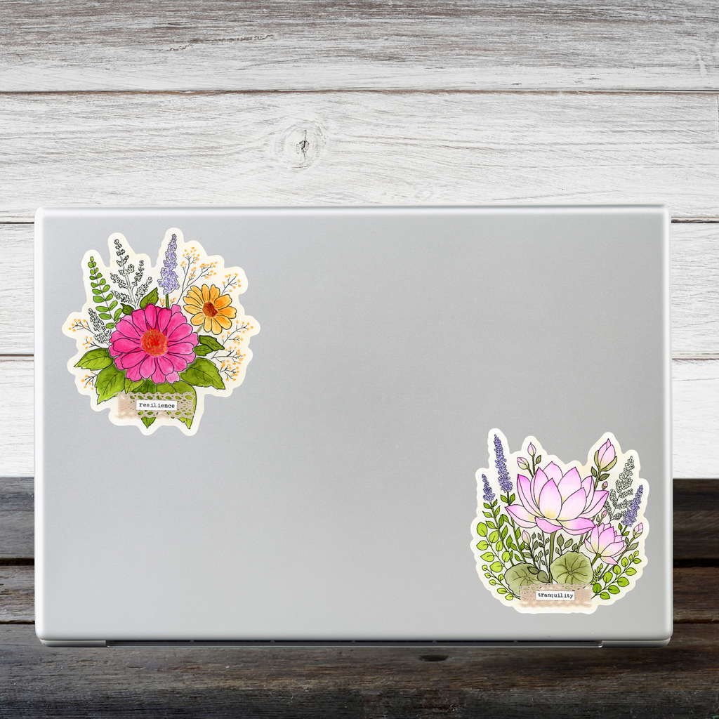 Lotus Flower Vinyl Sticker – Tranquility | Waterproof Botanical Sticker