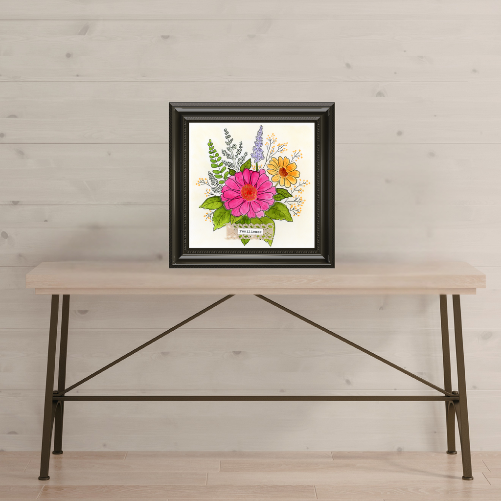 Zinnia Floral Art Print – Resilience | Botanical Wall Art from the In Bloom Collection