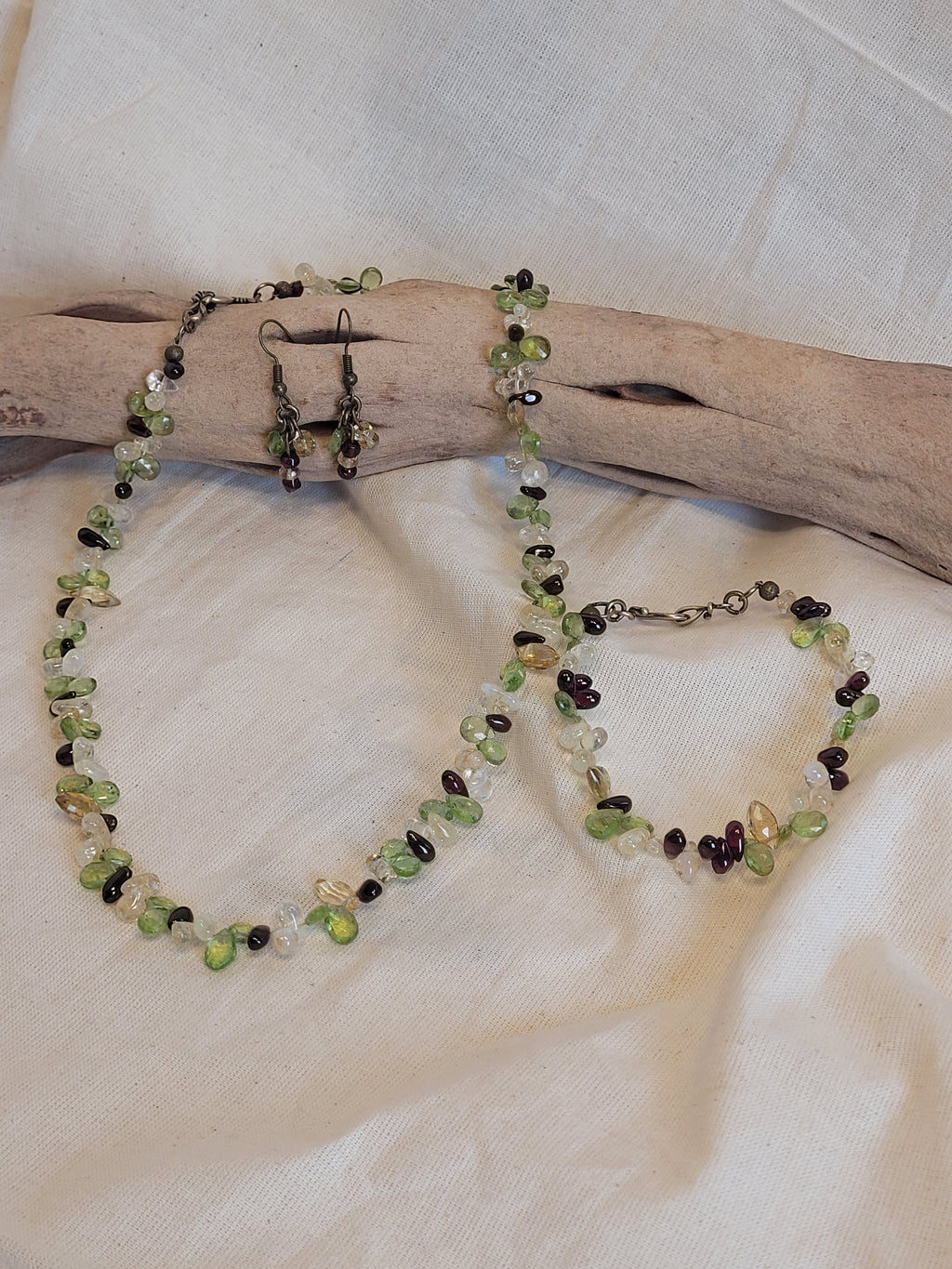 Pisgah Earrings – Garnet, Citrine & Peridot Gemstone Earrings