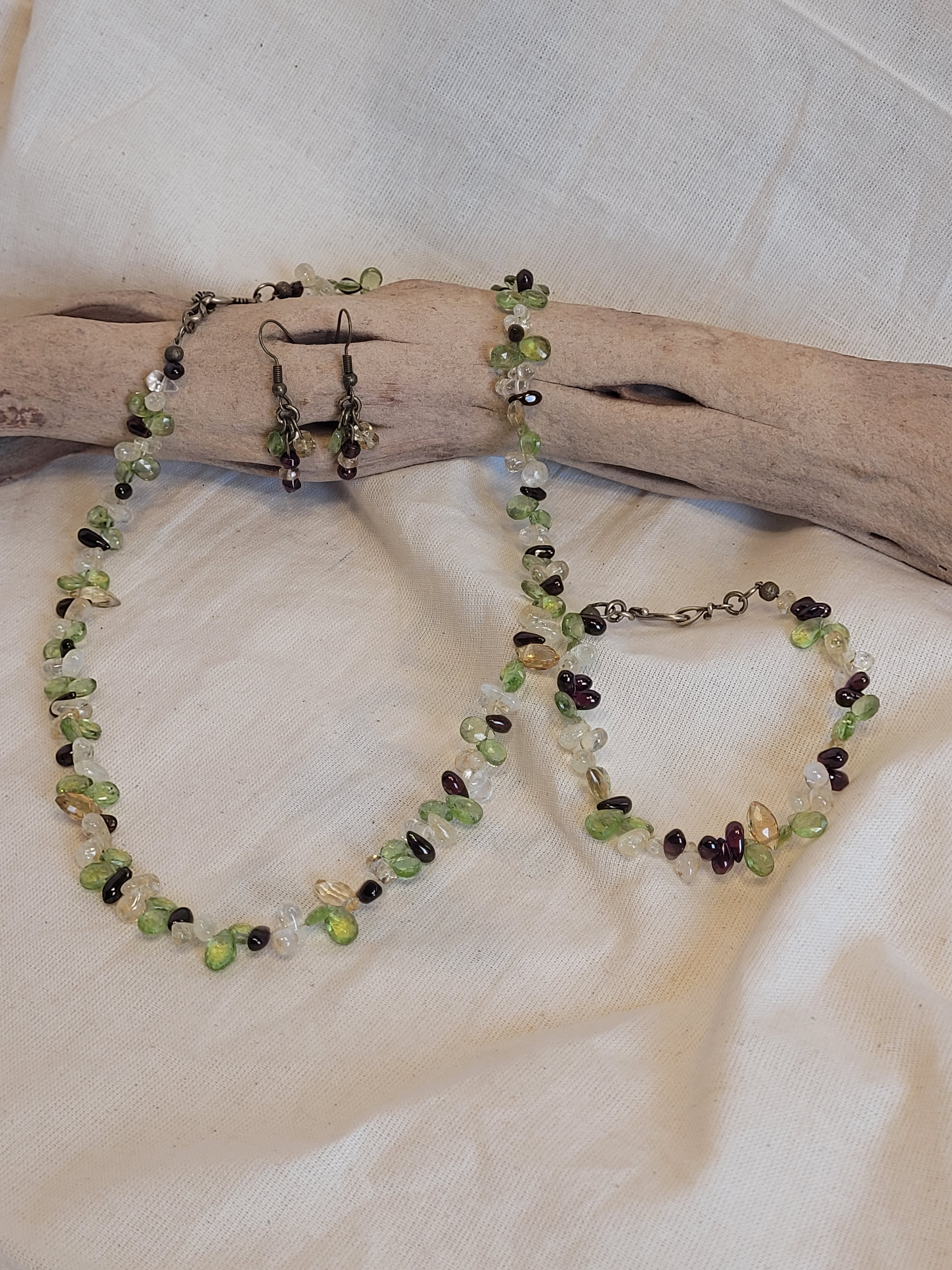 Pisgah Study Collection – Gemstone Necklace, Bracelet & Earrings + Art Print