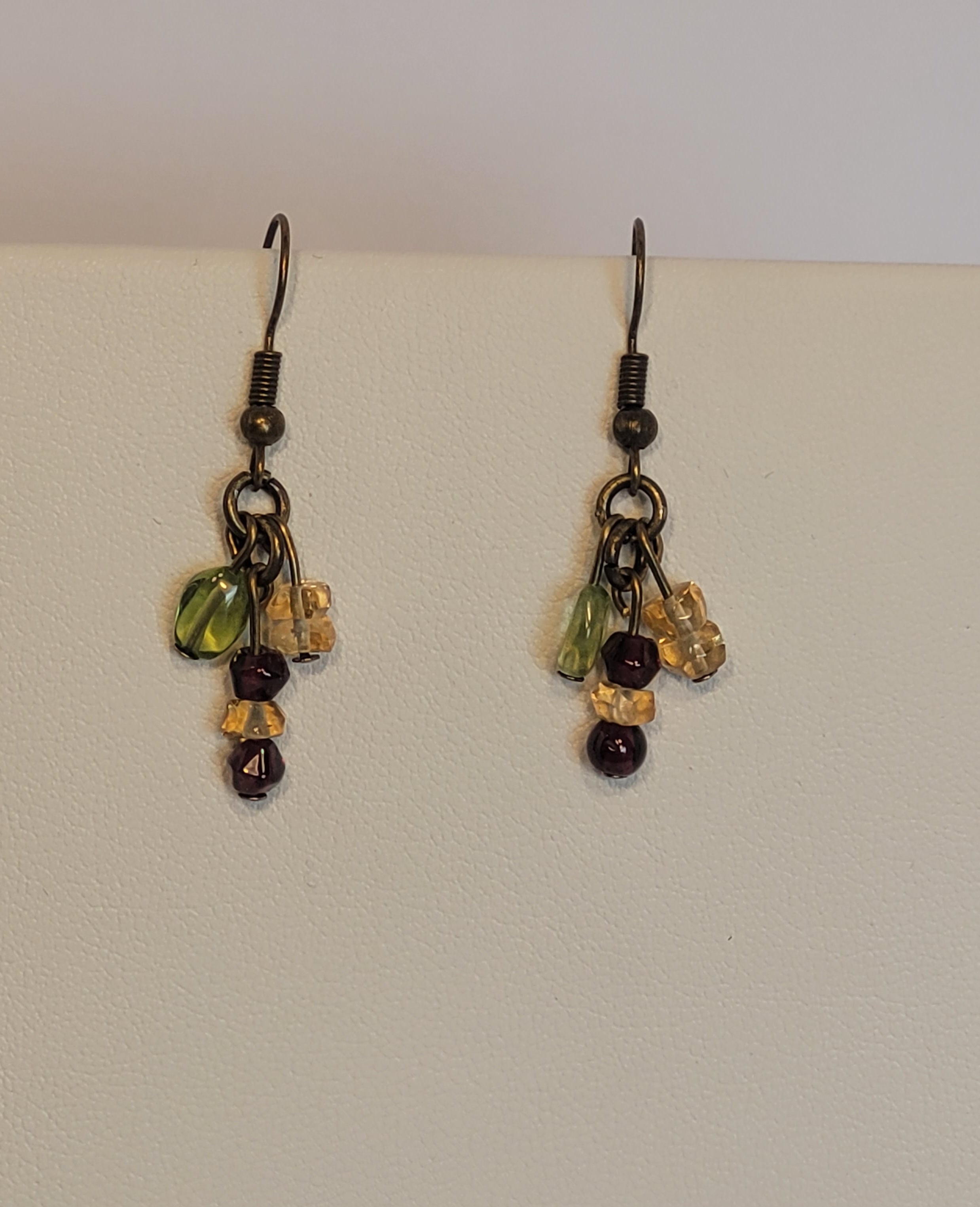 Pisgah Earrings – Garnet, Citrine & Peridot Gemstone Earrings