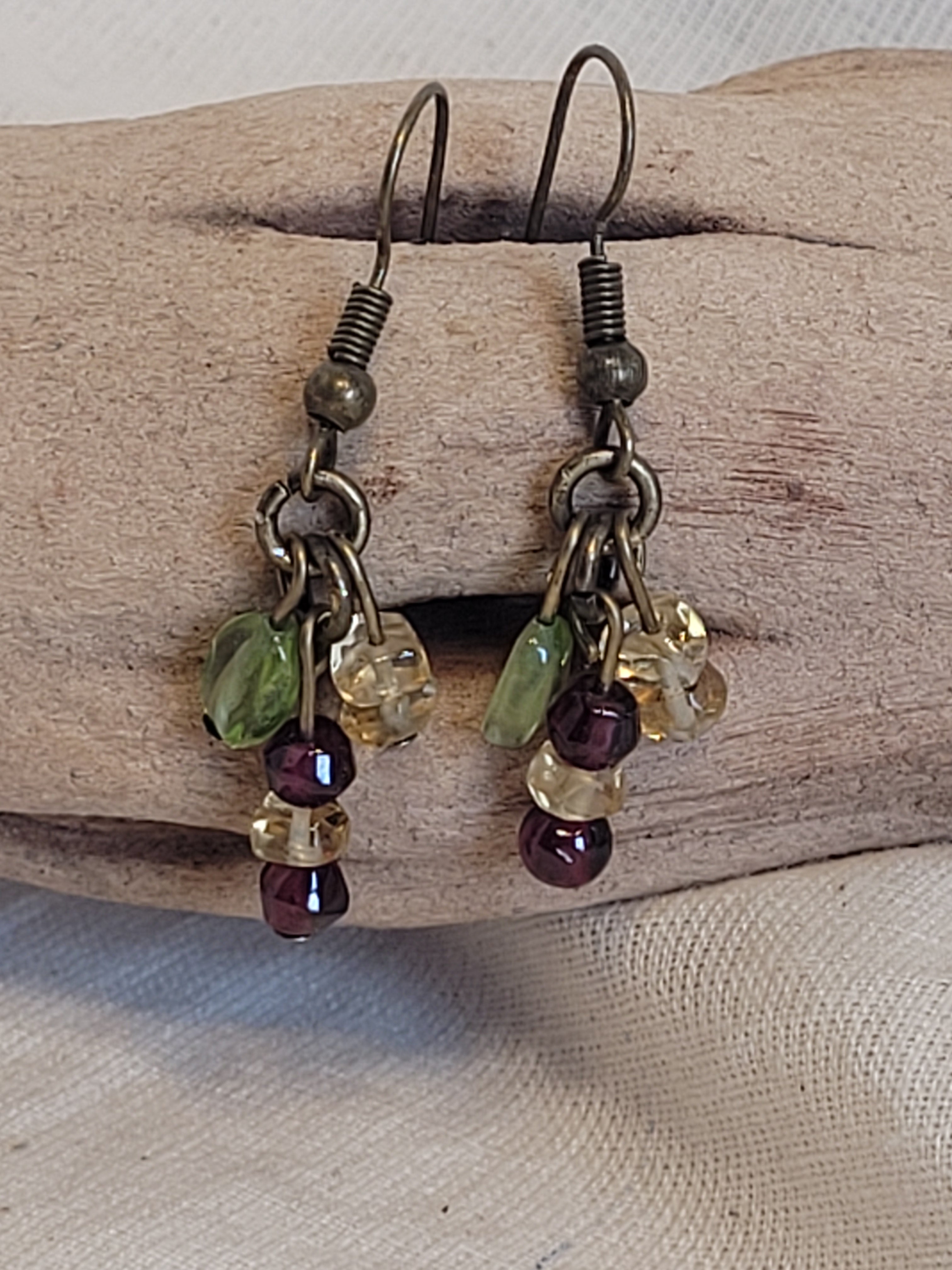 Pisgah Earrings – Garnet, Citrine & Peridot Gemstone Earrings