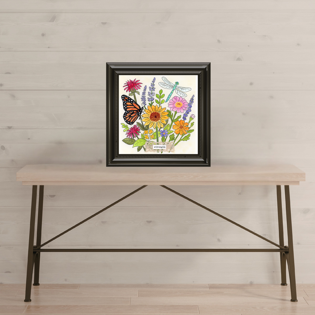 Pollinator Bouquet Art Print – Strength | Botanical Wall Art from the In Bloom Collection