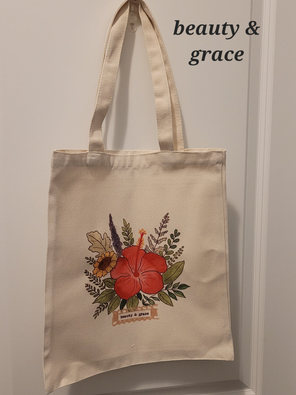 In Bloom Art Tote Bag – Botanical Canvas Tote with Original Floral Artwork | In Bloom Collection