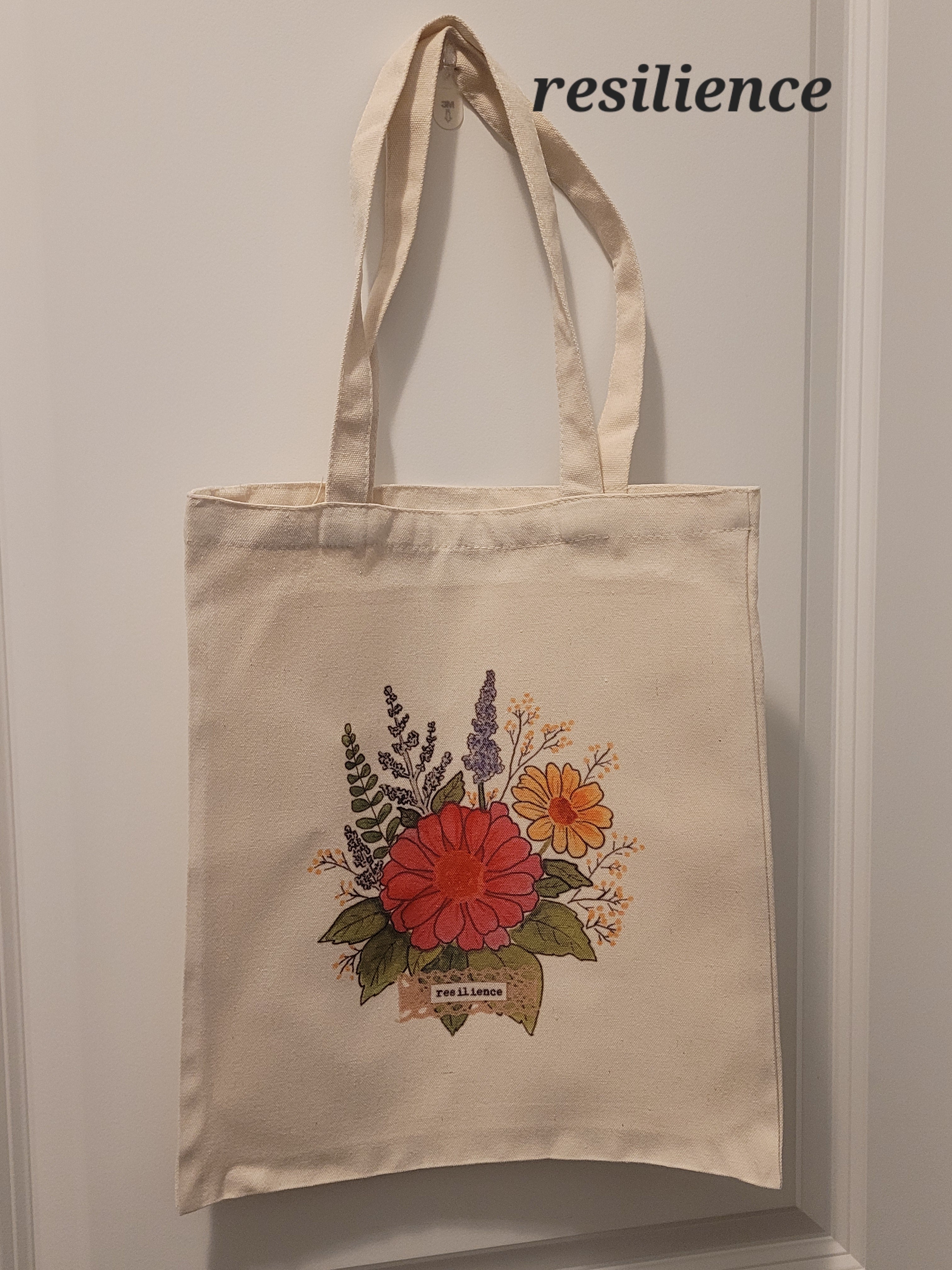 In Bloom Art Tote Bag – Botanical Canvas Tote with Original Floral Artwork | In Bloom Collection
